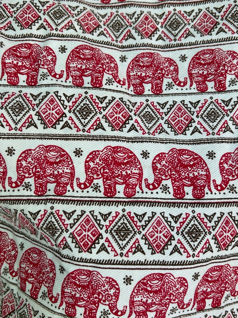 Red & White Elephant Print Drawstring Backpack - Picture 2 of 8